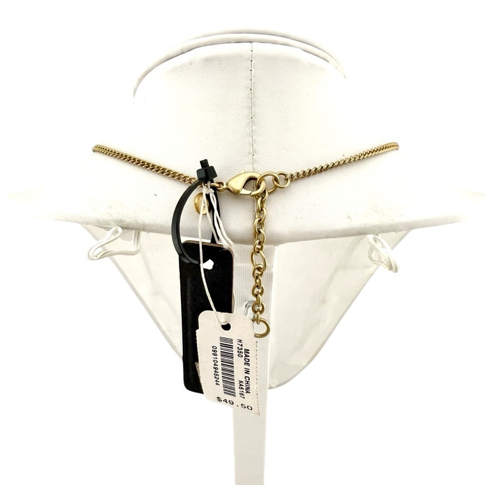 NWT J. Crew Tortoise Shell Gold and Cream Statement Necklace - Picture 6 of 6